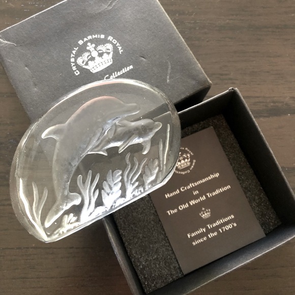 Crystal Sarmis Royal Swan Collection Handmade Crystal Art Piece Dolphin - Picture 1 of 4